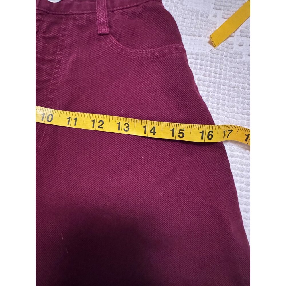 Bongo Vintage High Waisted Burgundy Denim Shorts USA Made Women’s Size 1 90s - Picture 8 of 9